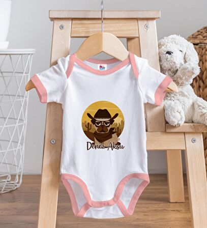 BK Kids Kişiye Özel Pembe Bebek Body Zıbın - Model 189