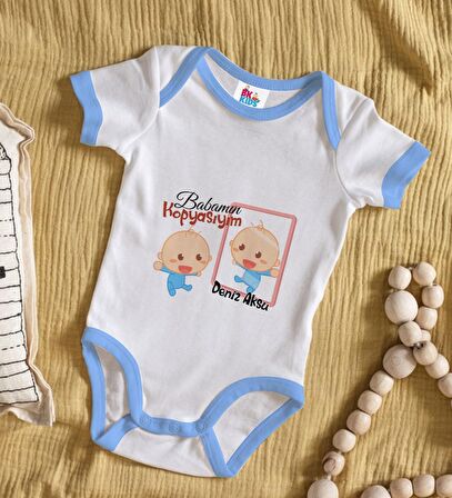 BK Kids Kişiye Özel Mavi Bebek Body Zıbın - Model 18