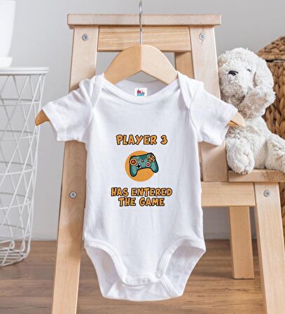 BK Kids Player 3 Tasarımlı Beyaz Bebek Body Zıbın-1