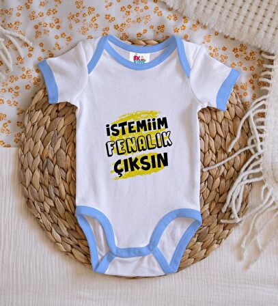 BK Kids İstemiim Fenalık Çıksın Tasarımlı Mavi Bebek Body Zıbın-1