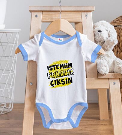 BK Kids İstemiim Fenalık Çıksın Tasarımlı Mavi Bebek Body Zıbın-1