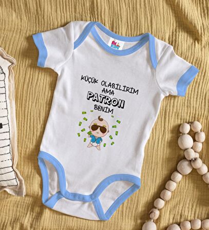BK Kids Patron Benim Tasarımlı Mavi Bebek Body Zıbın-1