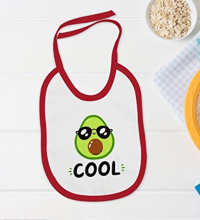 BK Kids Cool Tasarımlı Kırmızı Bebek Body Zıbın ve Mama Önlüğü Hediye Seti-1
