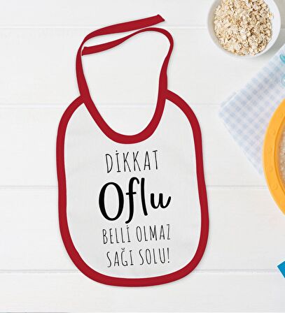 BK Kids Dikkat Oflu Tasarımlı Kırmızı Bebek Body Zıbın ve Mama Önlüğü Hediye Seti-1