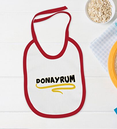 BK Kids Donayrum Tasarımlı Kırmızı Bebek Body Zıbın ve Mama Önlüğü Hediye Seti-1