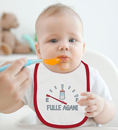 BK Kids Fulle Aganı Tasarımlı Kırmızı Bebek Body Zıbın ve Mama Önlüğü Hediye Seti-1