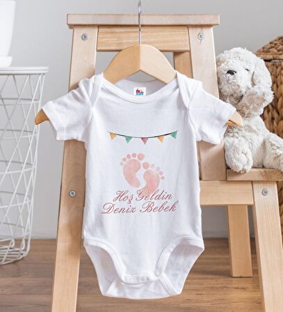 BK Kids Hoş Geldin Bebek Tasarımlı Beyaz Bebek Body Zıbın-4