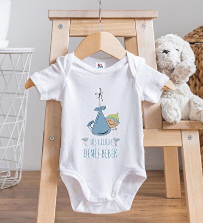 BK Kids Hoş Geldin Bebek Tasarımlı Beyaz Bebek Body Zıbın-9