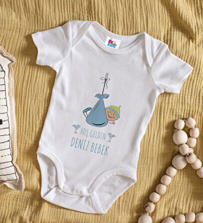 BK Kids Hoş Geldin Bebek Tasarımlı Beyaz Bebek Body Zıbın-9