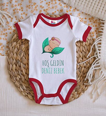 BK Kids Hoş Geldin Bebek Tasarımlı Kırmızı Bebek Body Zıbın-8