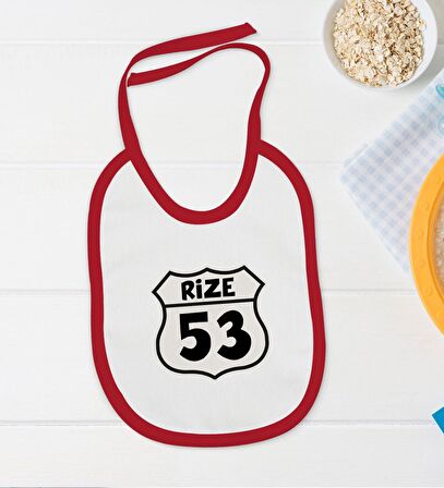 BK Kids Rize Tasarımlı Kırmızı Bebek Body Zıbın ve Mama Önlüğü Hediye Seti-1