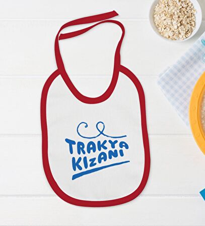 BK Kids Trakya Kızanı Tasarımlı Kırmızı Bebek Body Zıbın ve Mama Önlüğü Hediye Seti-1