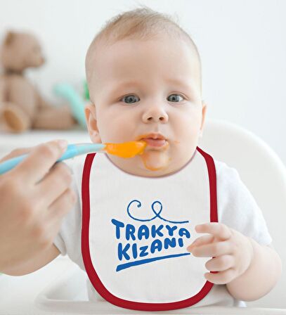 BK Kids Trakya Kızanı Tasarımlı Kırmızı Bebek Body Zıbın ve Mama Önlüğü Hediye Seti-1