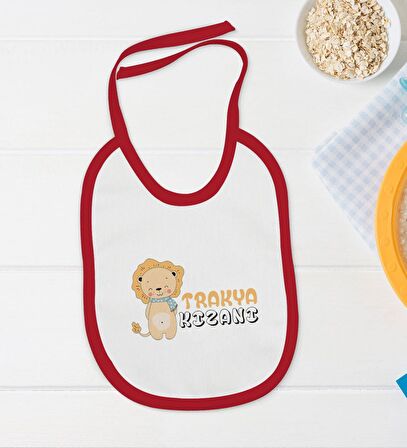 BK Kids Trakya Kızanı Tasarımlı Kırmızı Bebek Body Zıbın ve Mama Önlüğü Hediye Seti-2