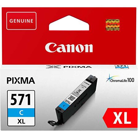 Canon CLI-571C XL Mavi Yüksek Kapasiteli Orijinal Mürekkep Kartuş 0332C001AA