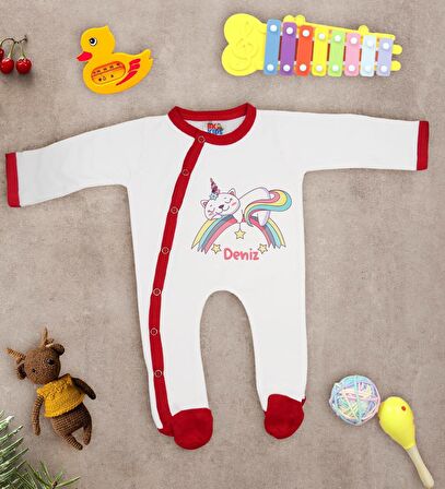 BK Kids Kişiye Özel Bebek Kıyafeti, Bebek Giyim Hediyesi, Tulum Zıbın ve Kukuletalı Şapka Seti-3