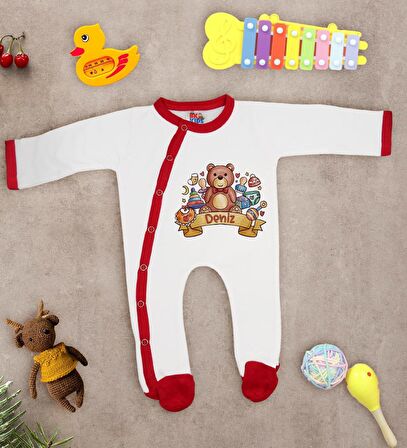 BK Kids Kişiye Özel Bebek Kıyafeti, Bebek Giyim Hediyesi, Tulum Zıbın ve Kukuletalı Şapka Seti-7