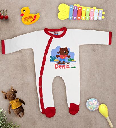 BK Kids Kişiye Özel Bebek Kıyafeti, Bebek Giyim Hediyesi, Tulum Zıbın ve Kukuletalı Şapka Seti-9