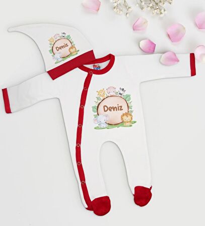 BK Kids Kişiye Özel Bebek Kıyafeti, Bebek Giyim Hediyesi, Tulum Zıbın ve Kukuletalı Şapka Seti-11