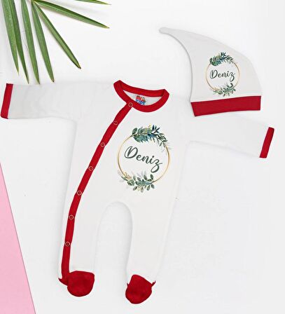 BK Kids Kişiye Özel Bebek Kıyafeti, Bebek Giyim Hediyesi, Tulum Zıbın ve Kukuletalı Şapka Seti-14