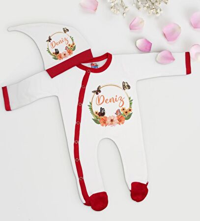 BK Kids Kişiye Özel Bebek Kıyafeti, Bebek Giyim Hediyesi, Tulum Zıbın ve Kukuletalı Şapka Seti-16