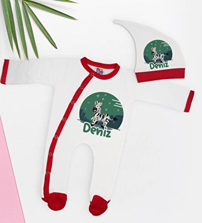 BK Kids Kişiye Özel Bebek Kıyafeti, Bebek Giyim Hediyesi, Tulum Zıbın ve Kukuletalı Şapka Seti-18