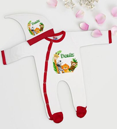 BK Kids Kişiye Özel Bebek Kıyafeti, Bebek Giyim Hediyesi, Tulum Zıbın ve Kukuletalı Şapka Seti-20