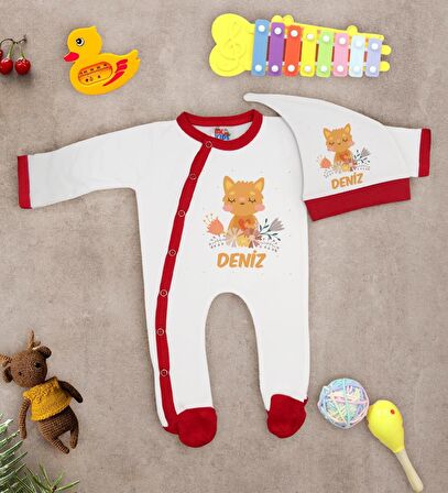 BK Kids Kişiye Özel Bebek Kıyafeti, Bebek Giyim Hediyesi, Tulum Zıbın ve Kukuletalı Şapka Seti-1