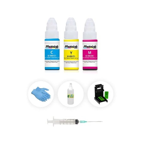 Canon G3430 Uyumlu Photoink Plus Renkli Kartuş Dolum Seti