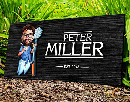 BK Gift Kişiye Özel Erkek Diş Hekimi Karikatürlü Kabartma Figürlü Ahşap Tablo, Duvar Dekoru, Arkadaşa Hediye, Özel Tasarım Ev Hediyesi-1