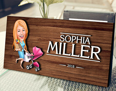 BK Gift Kişiye Özel Ev Hanımı Karikatürlü Kabartma Figürlü Ahşap Tablo, Duvar Dekoru, Arkadaşa Hediye, Özel Tasarım Ev Hediyesi-1