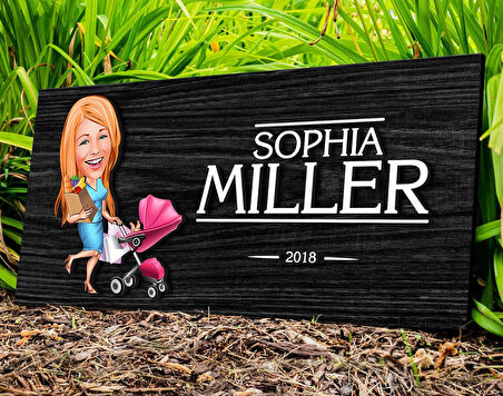 BK Gift Kişiye Özel Ev Hanımı Karikatürlü Kabartma Figürlü Ahşap Tablo, Duvar Dekoru, Arkadaşa Hediye, Özel Tasarım Ev Hediyesi-1