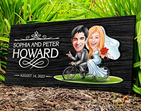 BK Gift Kişiye Özel Evleniyoruz Karikatürlü Kabartma Figürlü Ahşap Tablo, Duvar Dekoru, Arkadaşa Hediye, Özel Tasarım Ev Hediyesi-3