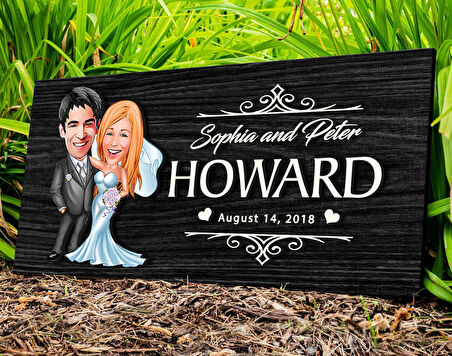 BK Gift Kişiye Özel Evleniyoruz Karikatürlü Kabartma Figürlü Ahşap Tablo, Duvar Dekoru, Arkadaşa Hediye, Özel Tasarım Ev Hediyesi-5