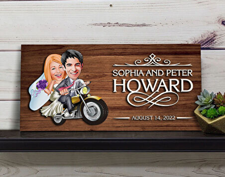 BK Gift Kişiye Özel Evleniyoruz Karikatürlü Kabartma Figürlü Ahşap Tablo, Duvar Dekoru, Arkadaşa Hediye, Özel Tasarım Ev Hediyesi-8