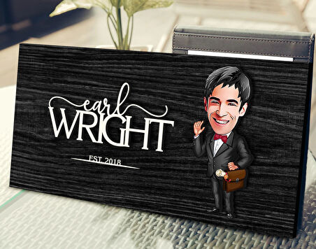 BK Gift Kişiye Özel Erkek Avukat Karikatürlü Kabartma Figürlü Ahşap Tablo, Duvar Dekoru, Arkadaşa Hediye, Özel Tasarım Ev Hediyesi-5