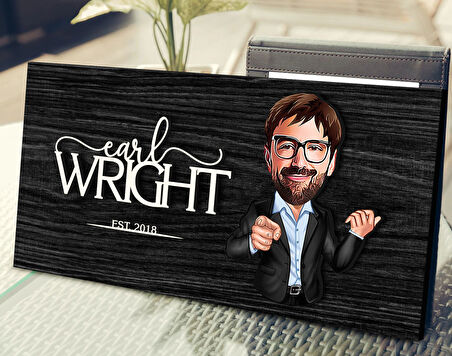 BK Gift Kişiye Özel Erkek Karikatürlü Kabartma Figürlü Ahşap Tablo, Duvar Dekoru, Arkadaşa Hediye, Özel Tasarım Ev Hediyesi-1