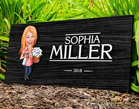 BK Gift Kişiye Özel Ev Hanımı Karikatürlü Kabartma Figürlü Ahşap Tablo, Duvar Dekoru, Arkadaşa Hediye, Özel Tasarım Ev Hediyesi-1