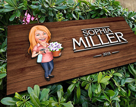 BK Gift Kişiye Özel Ev Hanımı Karikatürlü Kabartma Figürlü Ahşap Tablo, Duvar Dekoru, Arkadaşa Hediye, Özel Tasarım Ev Hediyesi-1