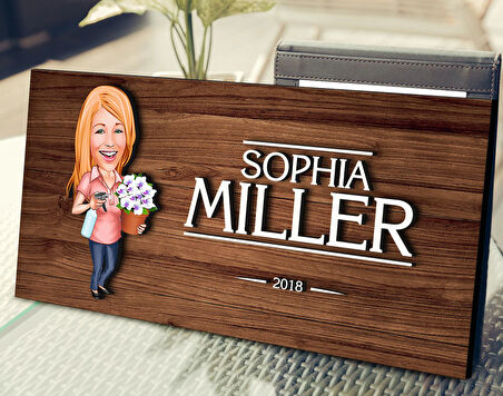 BK Gift Kişiye Özel Ev Hanımı Karikatürlü Kabartma Figürlü Ahşap Tablo, Duvar Dekoru, Arkadaşa Hediye, Özel Tasarım Ev Hediyesi-1