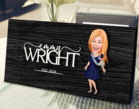 BK Gift Kişiye Özel Kadın Karikatürlü Kabartma Figürlü Ahşap Tablo, Duvar Dekoru, Arkadaşa Hediye, Özel Tasarım Ev Hediyesi-2