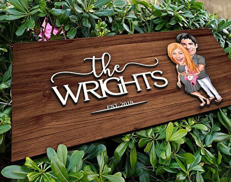 BK Gift Kişiye Özel Bebek Sürprizi Karikatürlü Kabartma Figürlü Ahşap Tablo, Duvar Dekoru, Arkadaşa Hediye, Özel Tasarım Ev Hediyesi-1