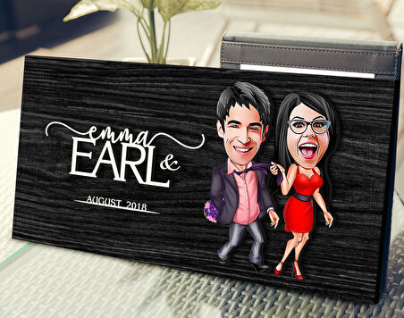 BK Gift Kişiye Özel Sevgililer Karikatürlü Kabartma Figürlü Ahşap Tablo, Duvar Dekoru, Arkadaşa Hediye, Özel Tasarım Ev Hediyesi-4