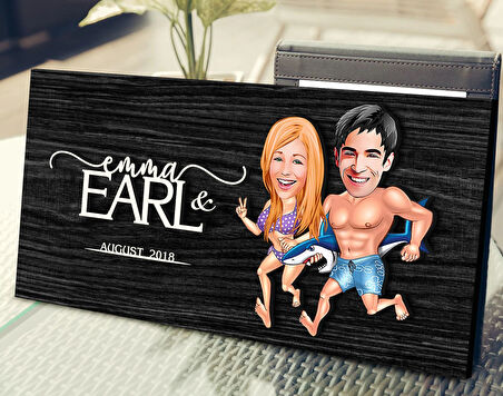 BK Gift Kişiye Özel Sevgililer Karikatürlü Kabartma Figürlü Ahşap Tablo, Duvar Dekoru, Arkadaşa Hediye, Özel Tasarım Ev Hediyesi-8