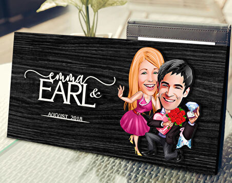 BK Gift Kişiye Özel Sevgililer Karikatürlü Kabartma Figürlü Ahşap Tablo, Duvar Dekoru, Arkadaşa Hediye, Özel Tasarım Ev Hediyesi-9