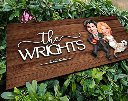 BK Gift Kişiye Özel Sevgililer Karikatürlü Kabartma Figürlü Ahşap Tablo, Duvar Dekoru, Arkadaşa Hediye, Özel Tasarım Ev Hediyesi-15