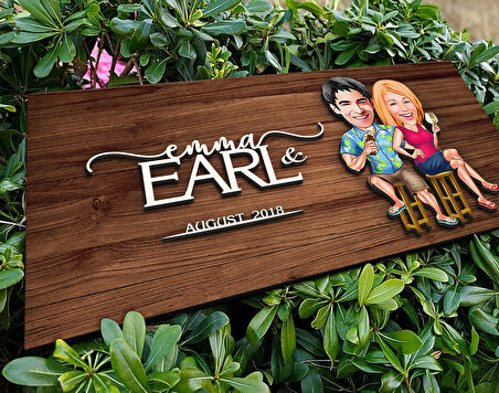 BK Gift Kişiye Özel Sevgililer Karikatürlü Kabartma Figürlü Ahşap Tablo, Duvar Dekoru, Arkadaşa Hediye, Özel Tasarım Ev Hediyesi-51