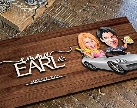 BK Gift Kişiye Özel Sevgililer Karikatürlü Kabartma Figürlü Ahşap Tablo, Duvar Dekoru, Arkadaşa Hediye, Özel Tasarım Ev Hediyesi-53