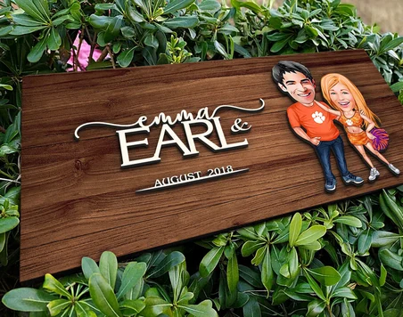 BK Gift Kişiye Özel Sevgililer Karikatürlü Kabartma Figürlü Ahşap Tablo, Duvar Dekoru, Arkadaşa Hediye, Özel Tasarım Ev Hediyesi-54