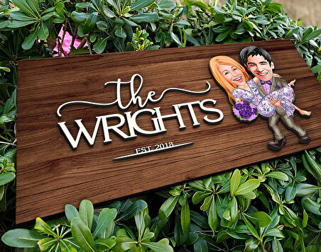 BK Gift Kişiye Özel Sevgililer Karikatürlü Kabartma Figürlü Ahşap Tablo, Duvar Dekoru, Arkadaşa Hediye, Özel Tasarım Ev Hediyesi-56